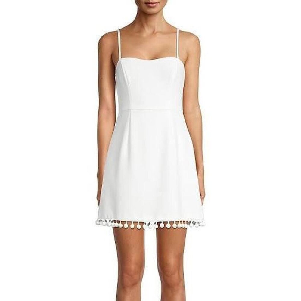 French Connectionv Whisper Pom-Pom Mini Dress